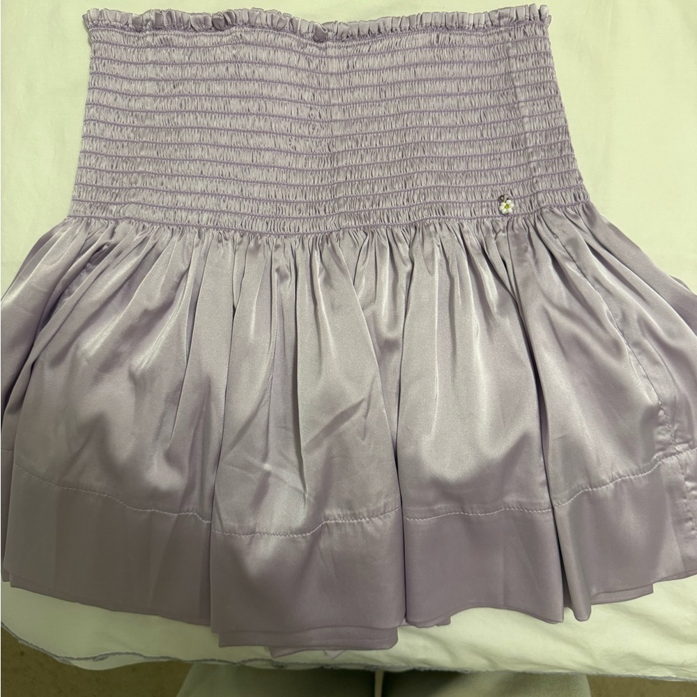 Natural life Lavender Smocked Satin Mini Skirt